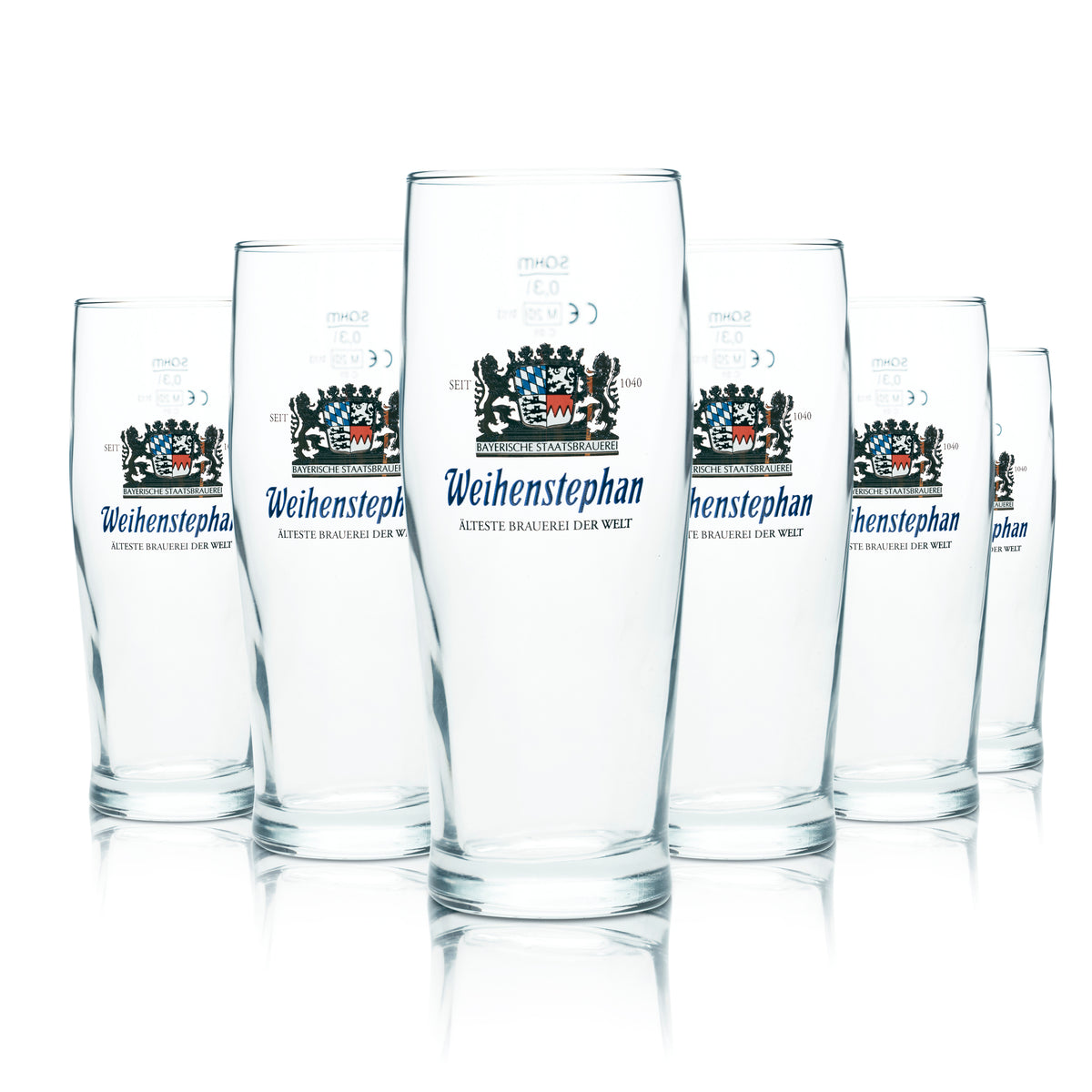 6x Weihenstephan beer glass 0.3l mug trophy glasses gastro bar pub Willi Beer – View 4