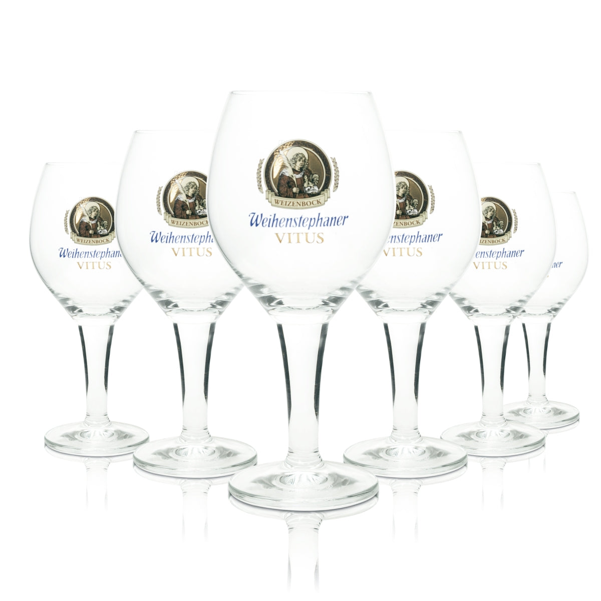 6x Weihenstephan beer glass 0.5l cup Vitus Maxime Sahm tulip glasses Pils