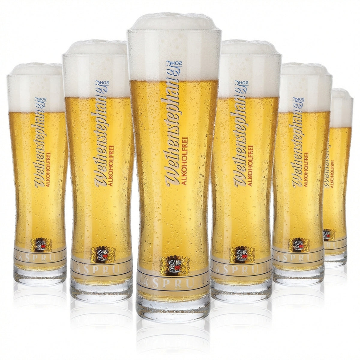6x Weihenstephan Beer Glass Beer Glasses Wheat 0.5l "Torontow" Non-alcoholic