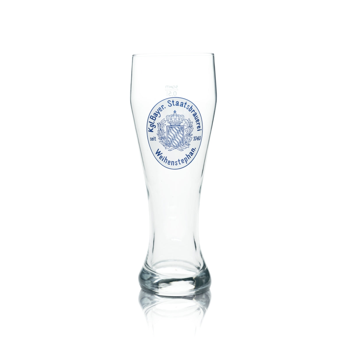 6x Weihenstephan beer glasses 0.5l wheat beer glass blue/white cream – View 2