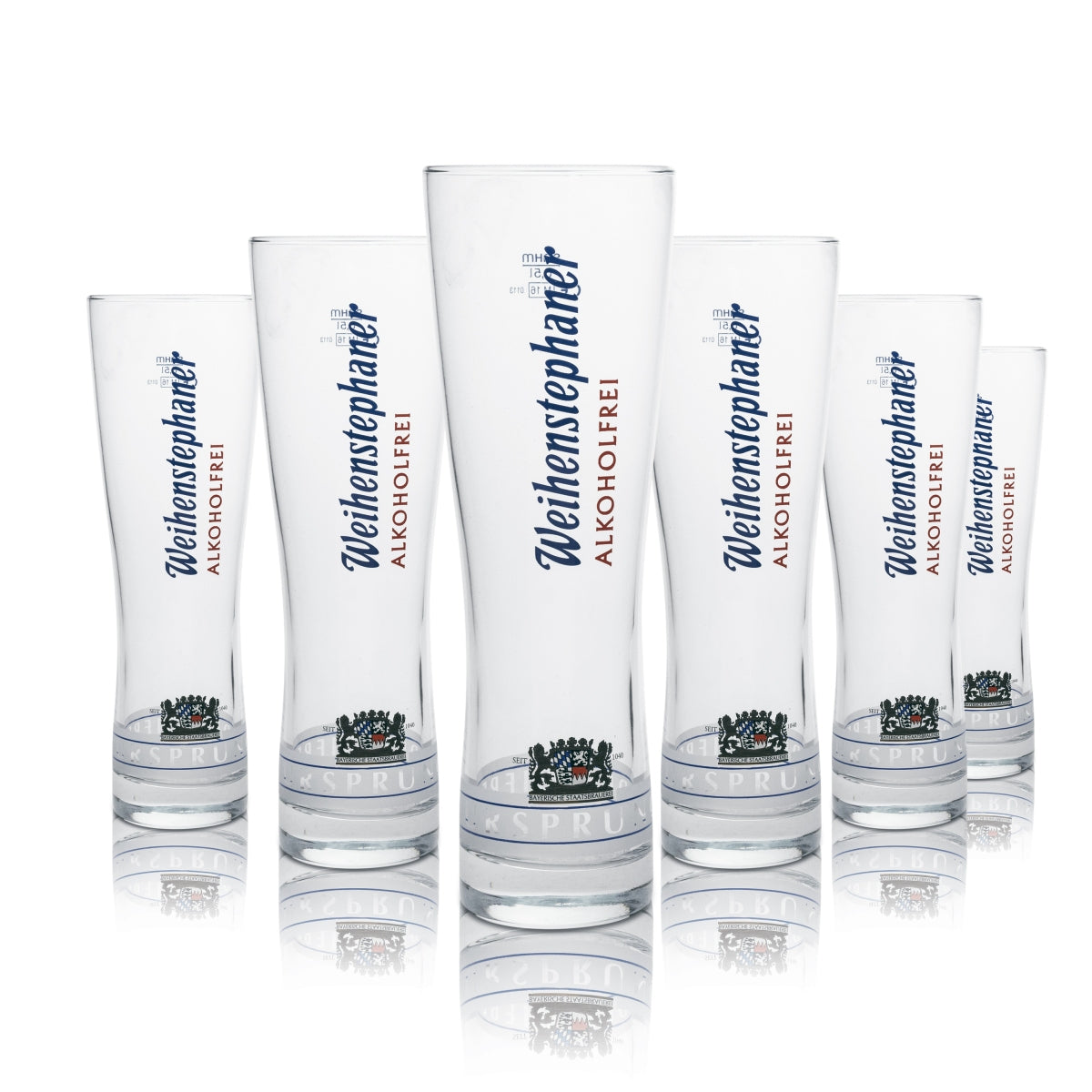 6x Weihenstephan Beer Glass Beer Glasses Wheat 0.5l Non-Alcoholic Sahm