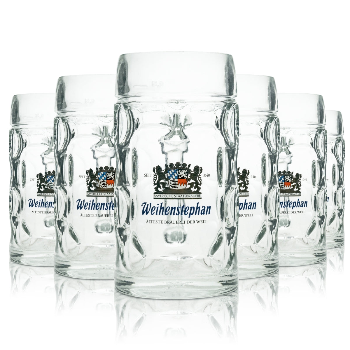 6x Weihenstephan beer glass mug, 0.5 l