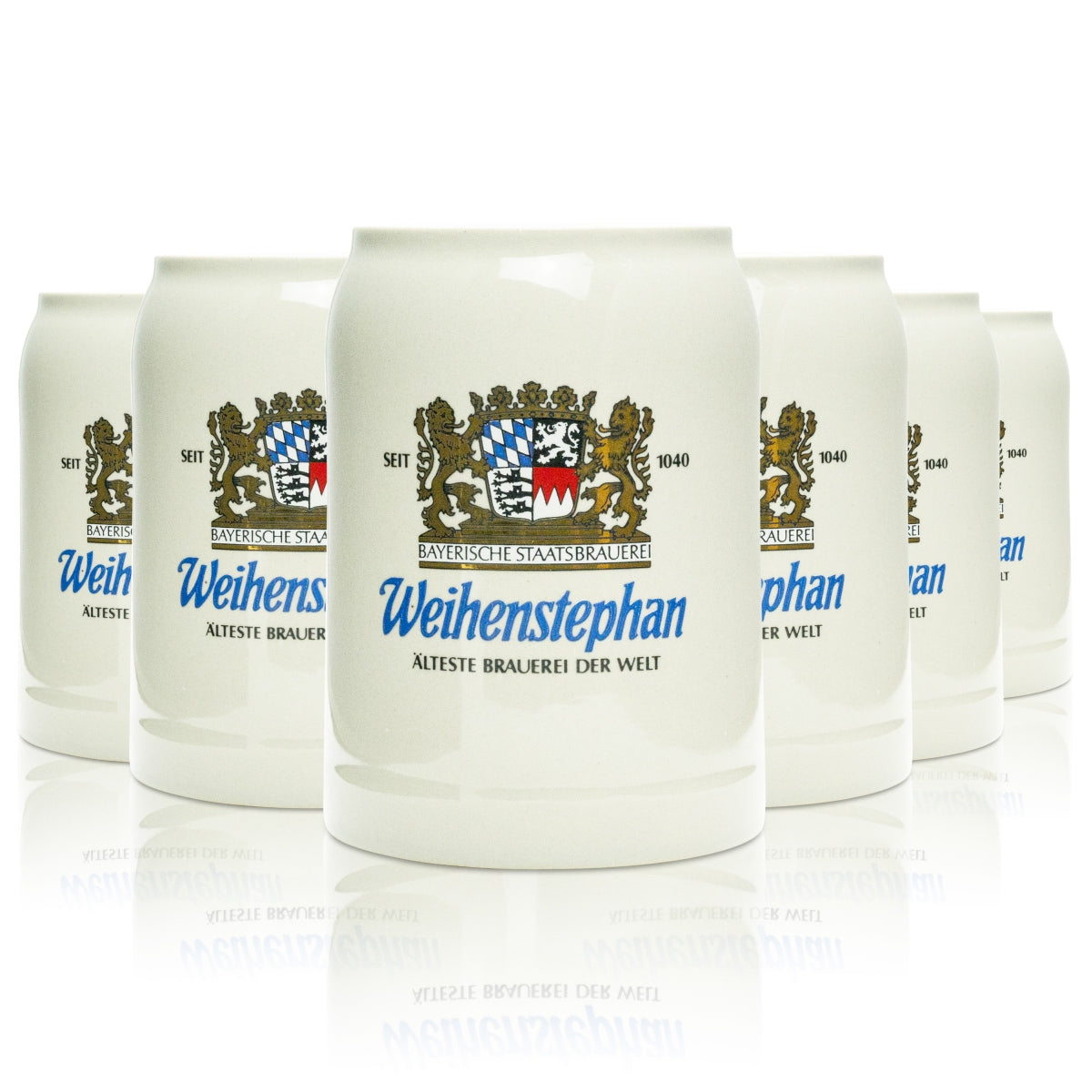 6x Weihenstephan beer glass mug, clay, 0.5 l, Franz Herb