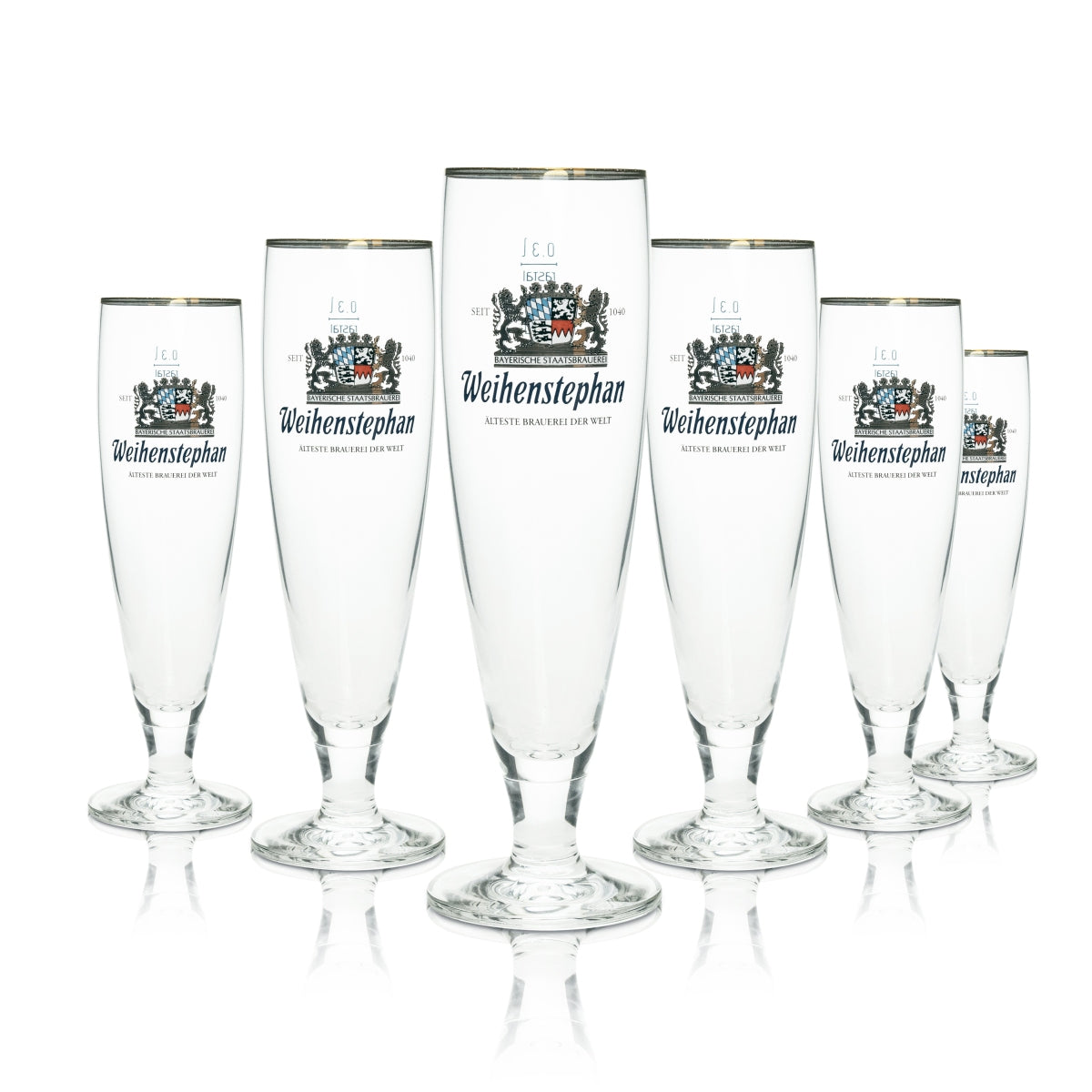 6x Weihenstephan Beer Glass Trophy Pegasus 0.3l rastal
