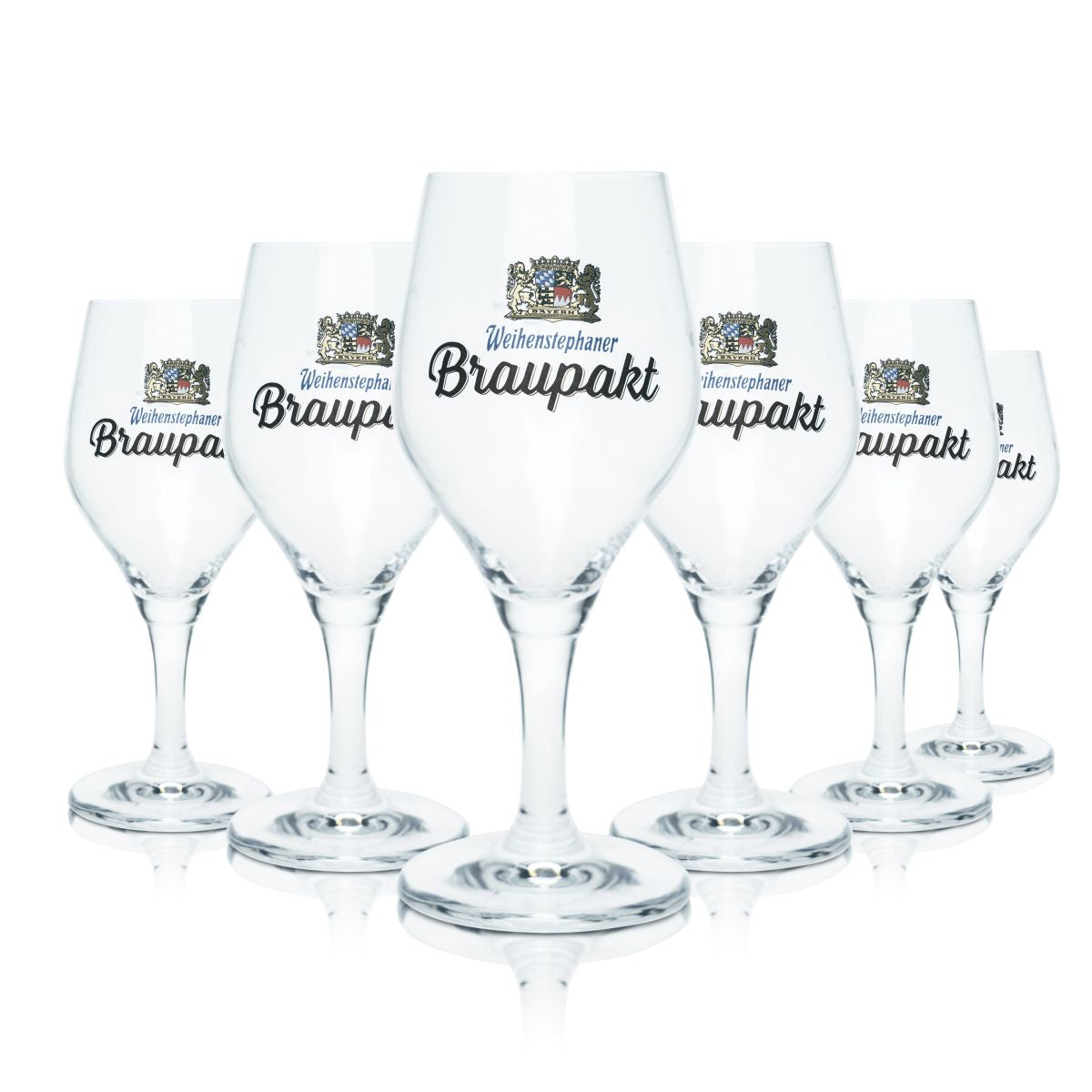 6x Weihenstephan beer glass 0.3l goblet glass Pilstulpe Braupakt glasses set brewery