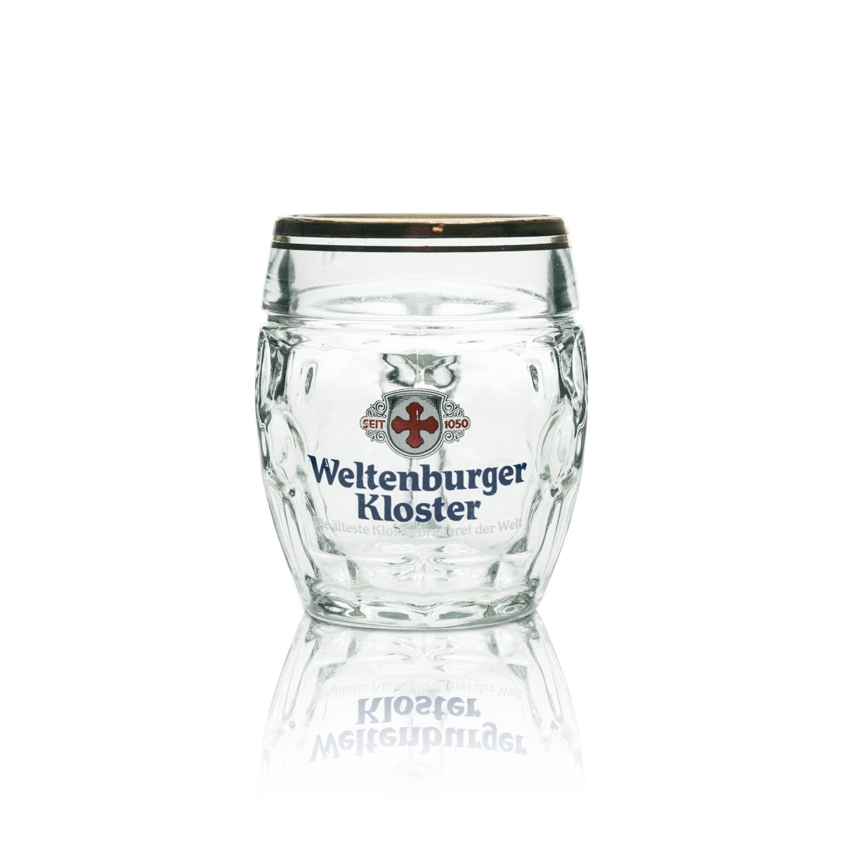 6x Weltenburger Kloster Beer Glass Mug Small Round 0.3l Stölze Gold Rim – View 2