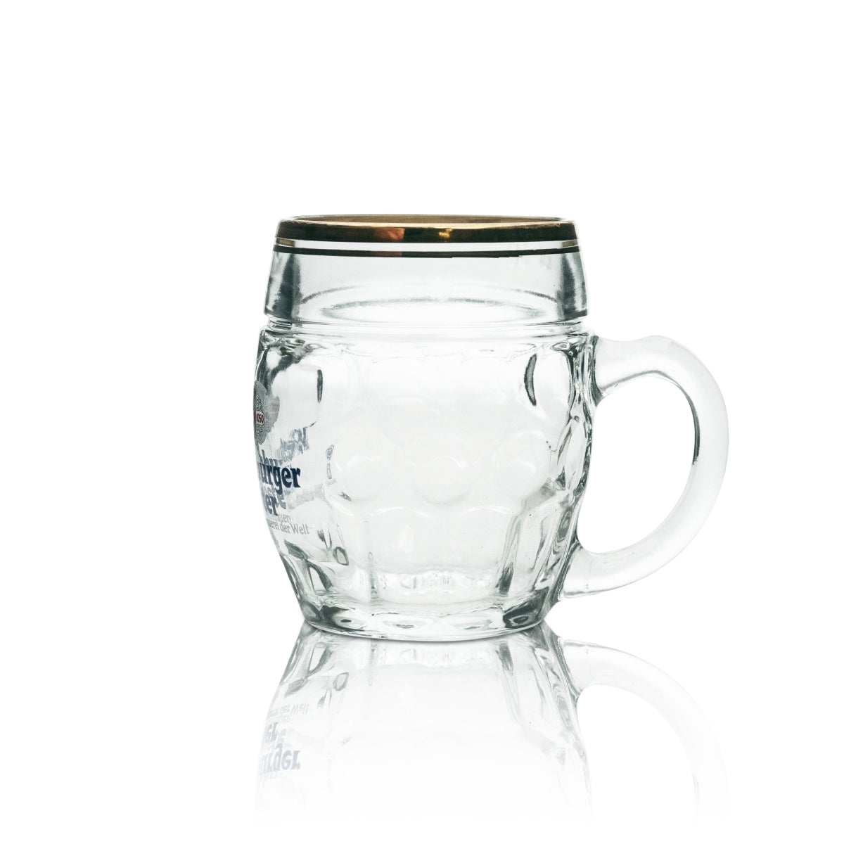 6x Weltenburger Kloster Beer Glass Mug Small Round 0.3l Stölze Gold Rim – View 3