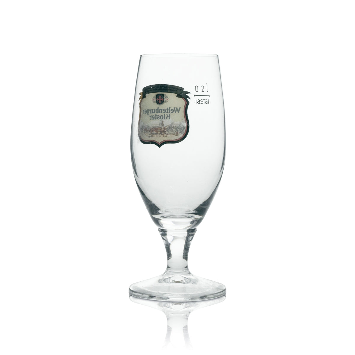 6x Weltenburger Kloster Beer Glass Trophy 0.2l Logo Red Rastal – View 3