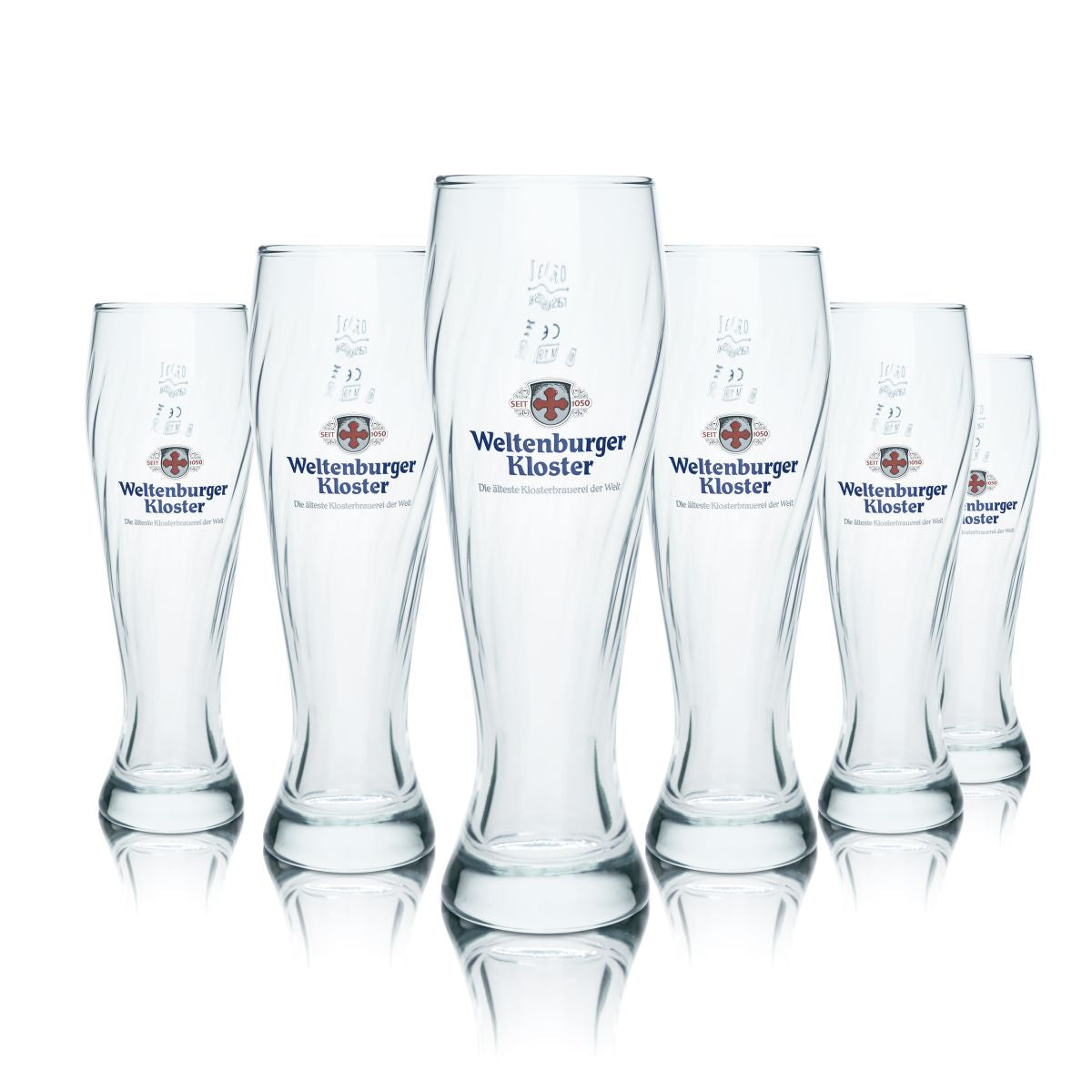 6x Weltenburger Kloster beer glass 0.3l wheat beer glass Hefeweizen glass set