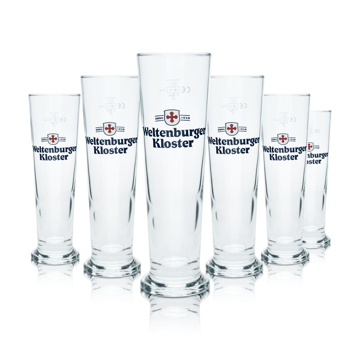 6x Weltenburger Kloster beer glass 0.3l Willi mug goblet glass set brewery