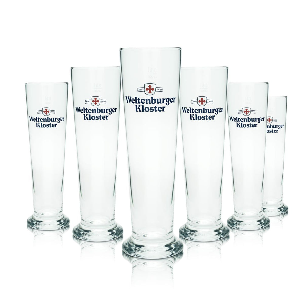 6x Weltenburger Kloster beer glass 0.5l goblet glass set brewery gastro oak