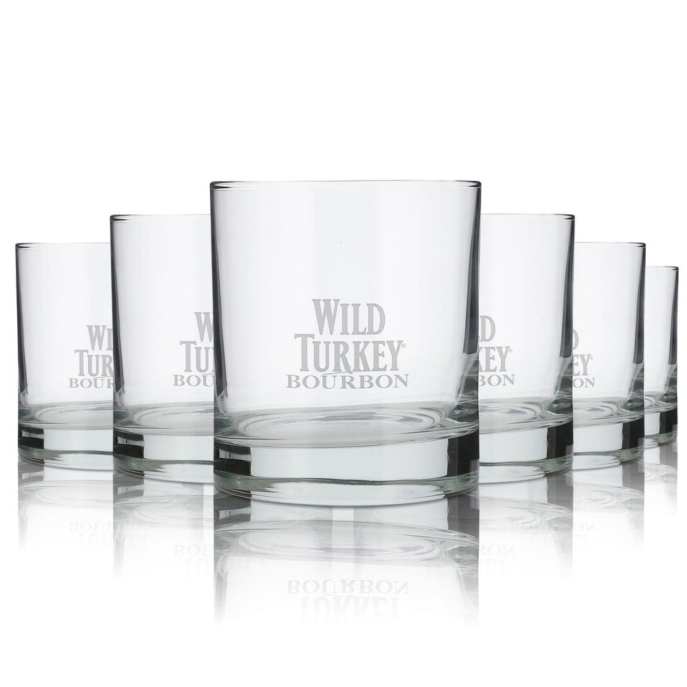 6x Wild Turkey Glass 0.4L Whiskey Tumbler Whiskey Glass Bourbon Glass Set