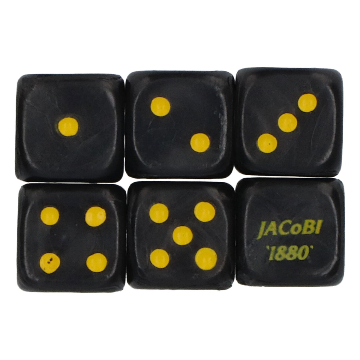 6x dice Jacobi Cognac game dice dice set dice game black – View 2