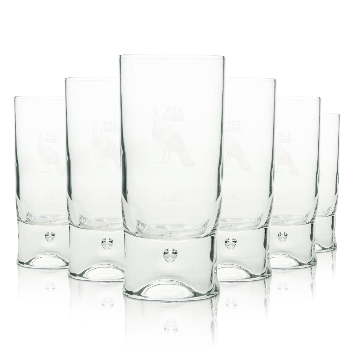 6x Wild Turkey Whiskey Glass 0.2l Long Drink Glass Highball