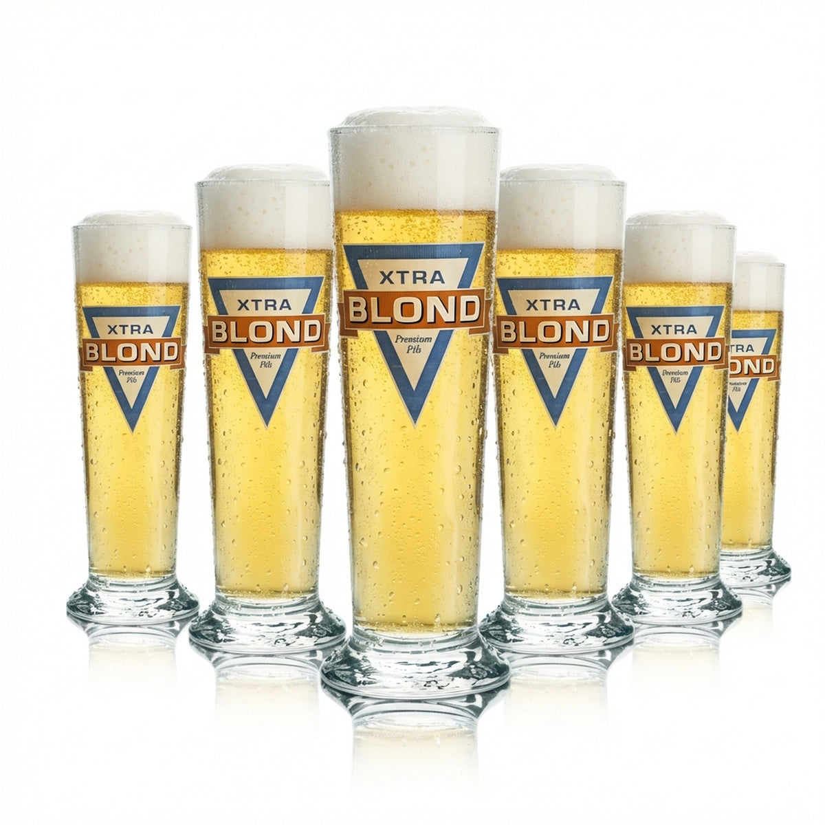 6x Xtra Blond Beer Glass 0.25l Goblet Bar Brewery Glasses Goblet Tulip Pilsner Bar