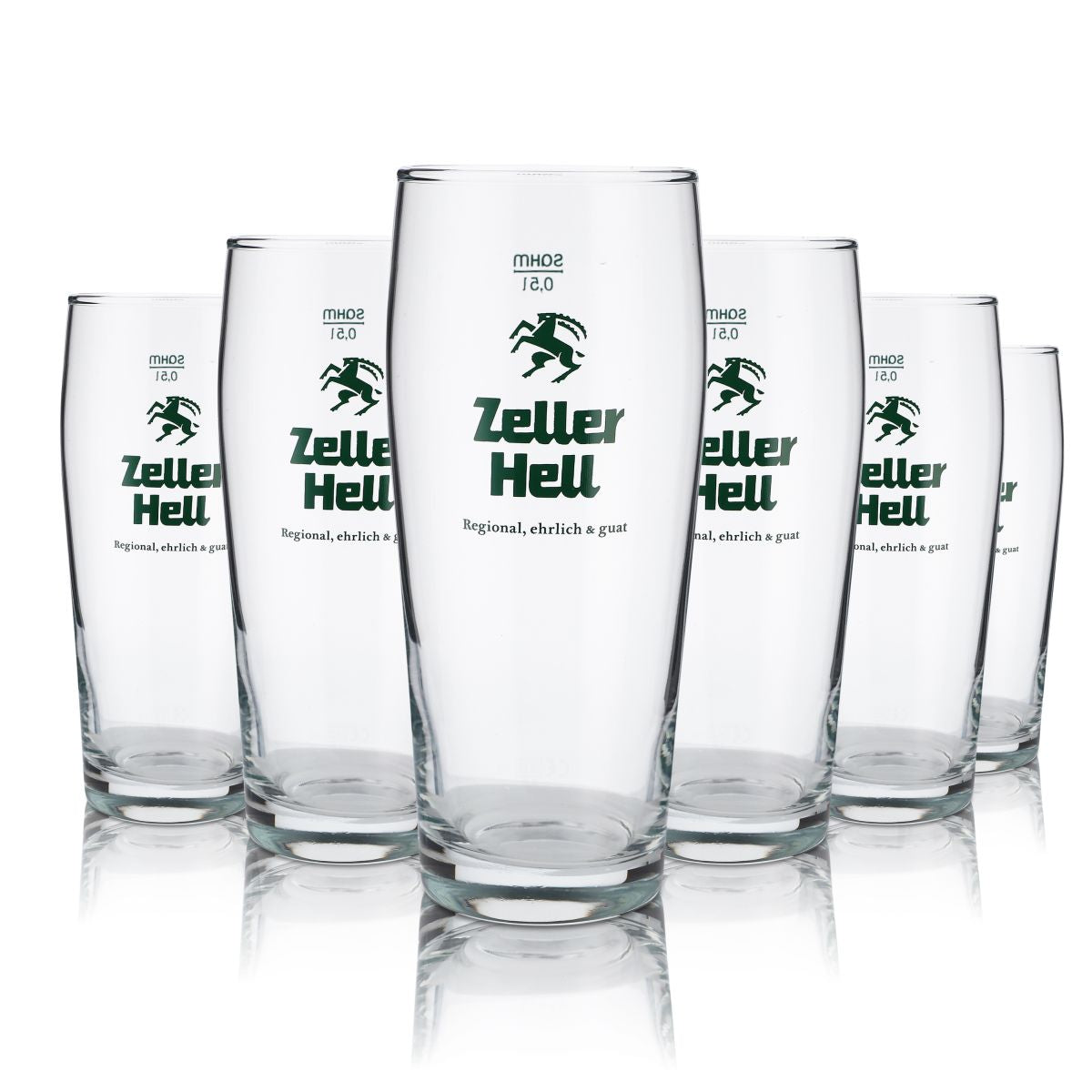 6x Zeller glass 0,5l light beer glass Willi mug glasses set brewery gastro