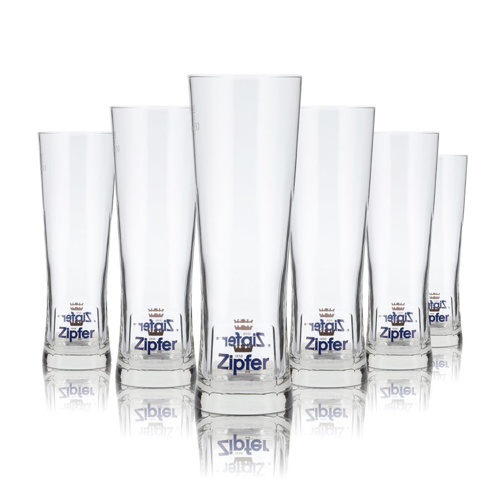 6x Zipfer glass 0,5l beer design glass goblet cellar beer glasses set brewery gastro