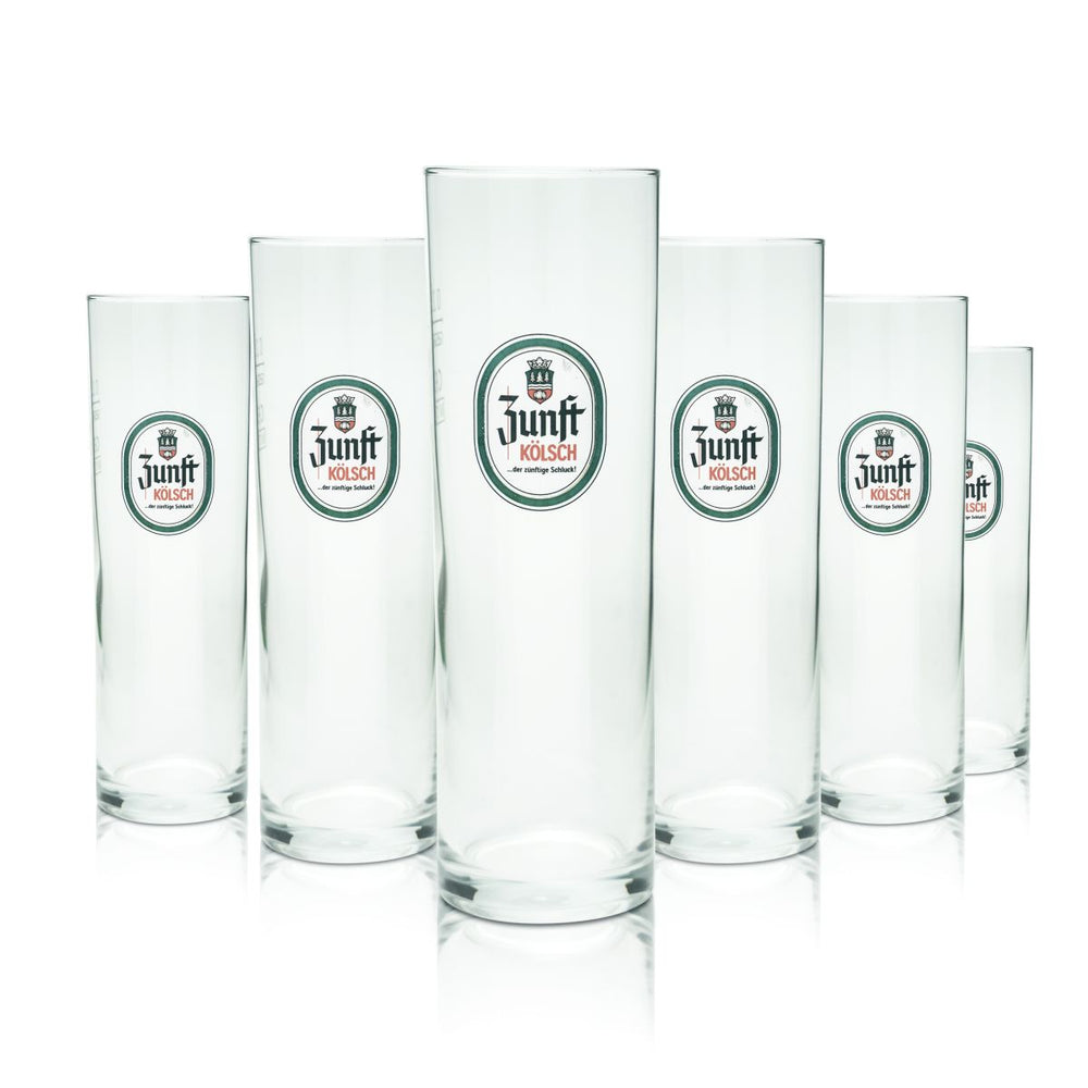 6x guild beer glass 0,2l Kölsch Stange Altbier glasses set brewery Cologne carnival