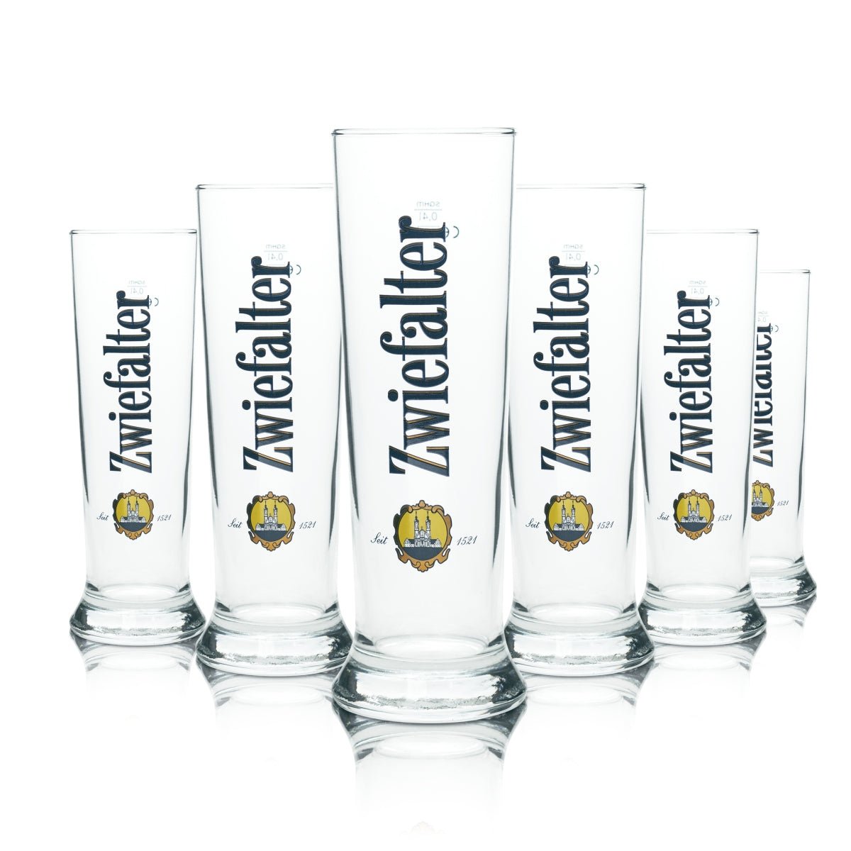 6x Zwiefalter beer glass 0.4l mug Vancouver Sahm Willi glasses Pils monastery beer