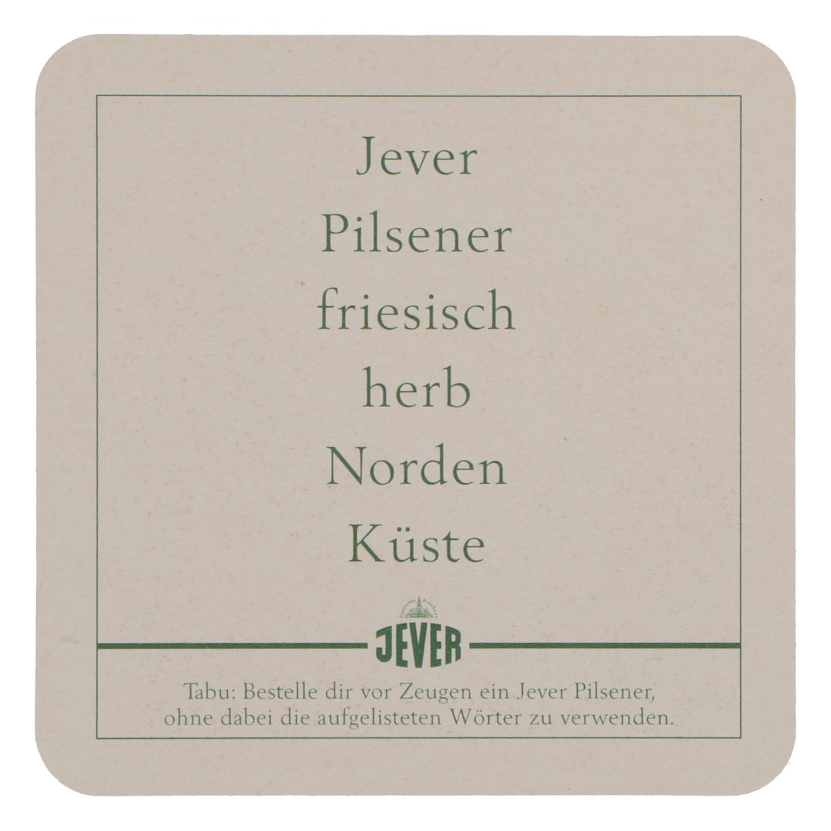 70 Jever Beer Coasters: Jever Pilsner, Frisian-Style, Dry, North, Küse Bar Accessories – View 4
