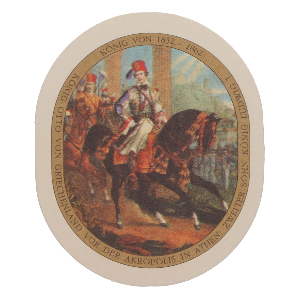 70 King Ludwig Beer Coasters, Weissbier, King Otto, Oval Shape – View 4