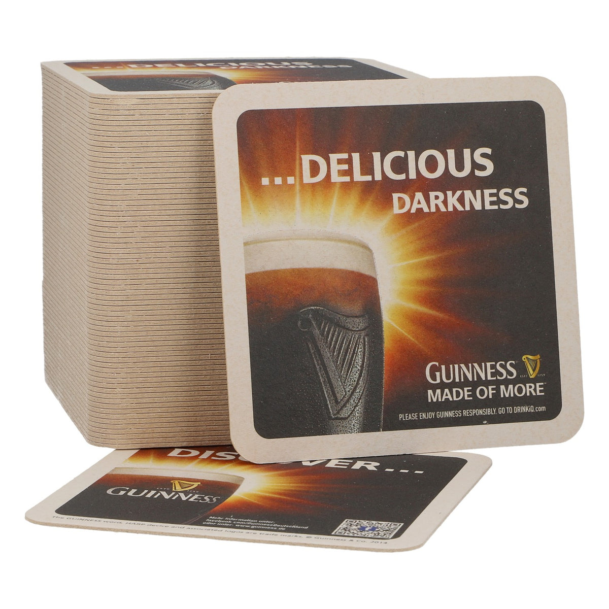 70 Original Guinness Beer Coasters "Delicious Darkness" Bar Accessories