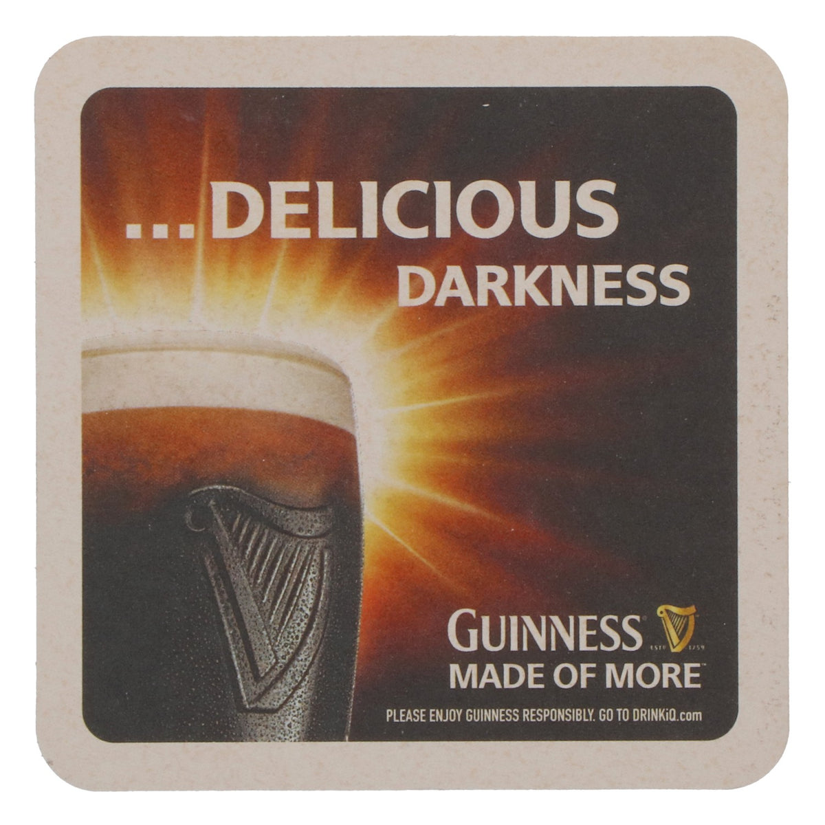 70 Original Guinness Beer Coasters "Delicious Darkness" Bar Accessories – View 3