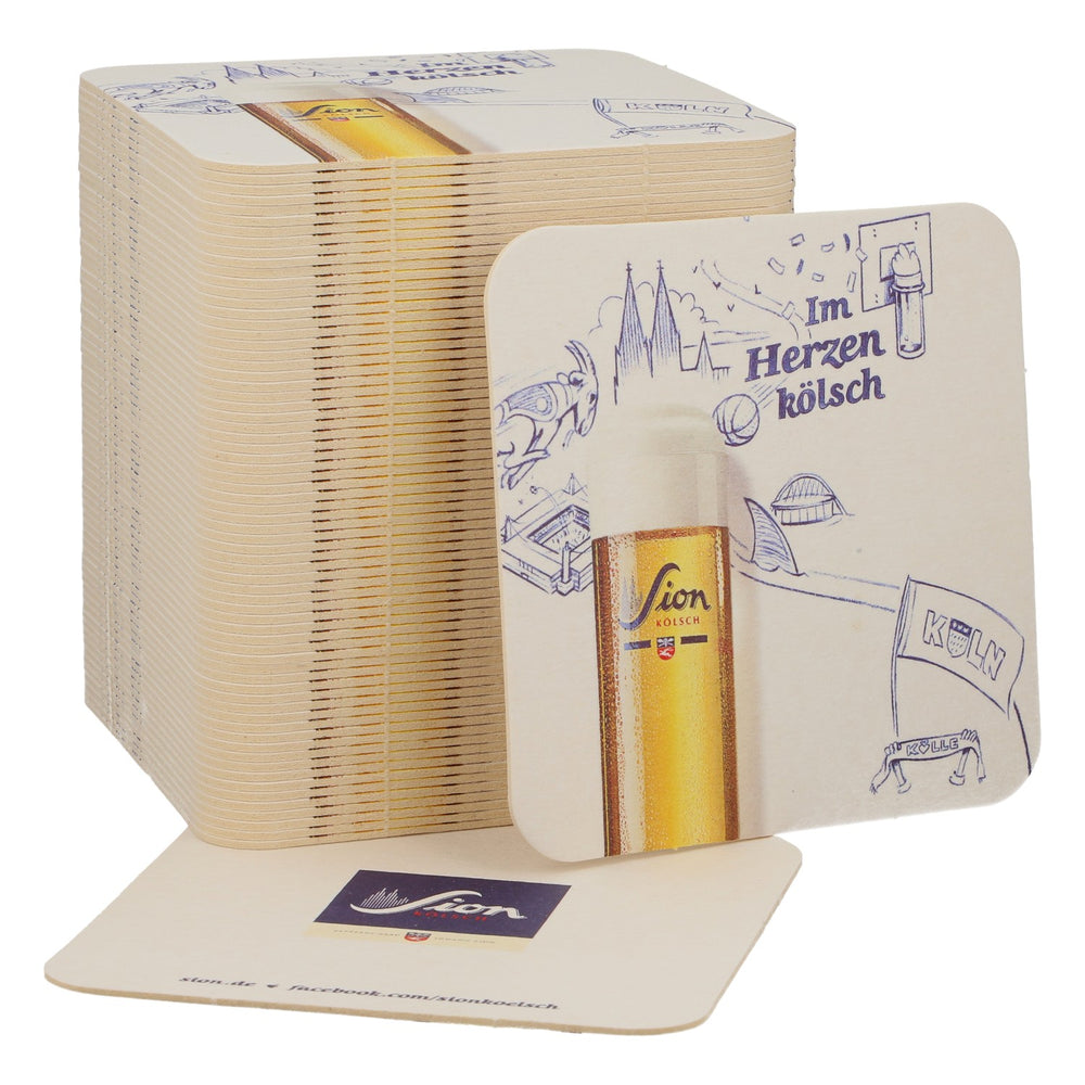 70 "Sion Kölsch" Beer Coasters — Original Kölsch Bar Accessories