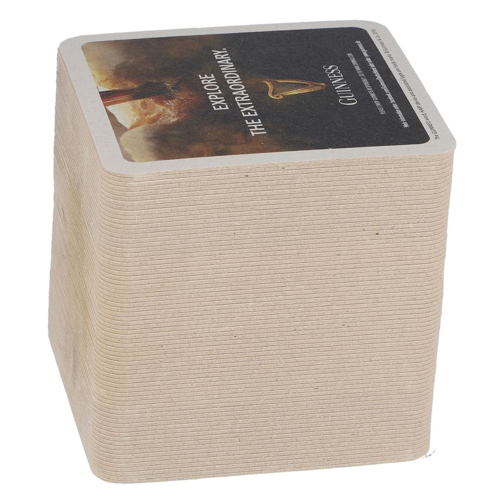 75x Guinness beer coasters, 9.5x9.5cm, drip-proof glass coasters for catering