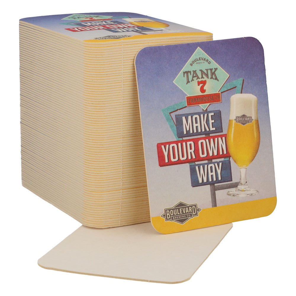 80x Boulevard Beer Coasters Glass Coasters Bar Accessories 11.5x9 cm