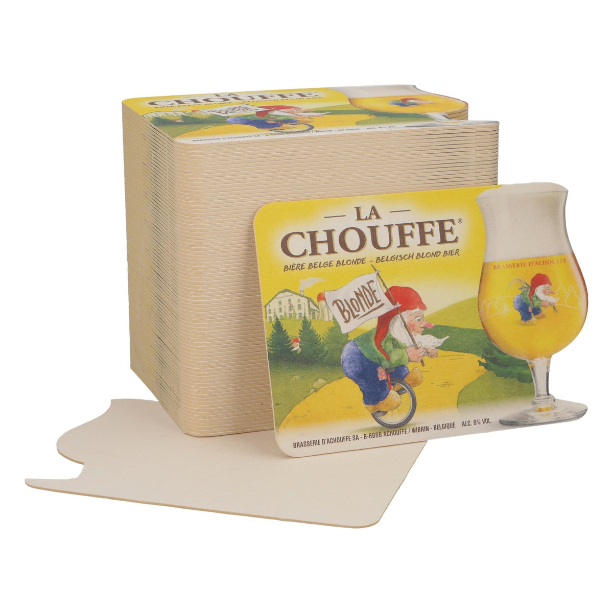 80x Brasserie D'Achouffe Beer Coasters Glass Coasters Punched Out