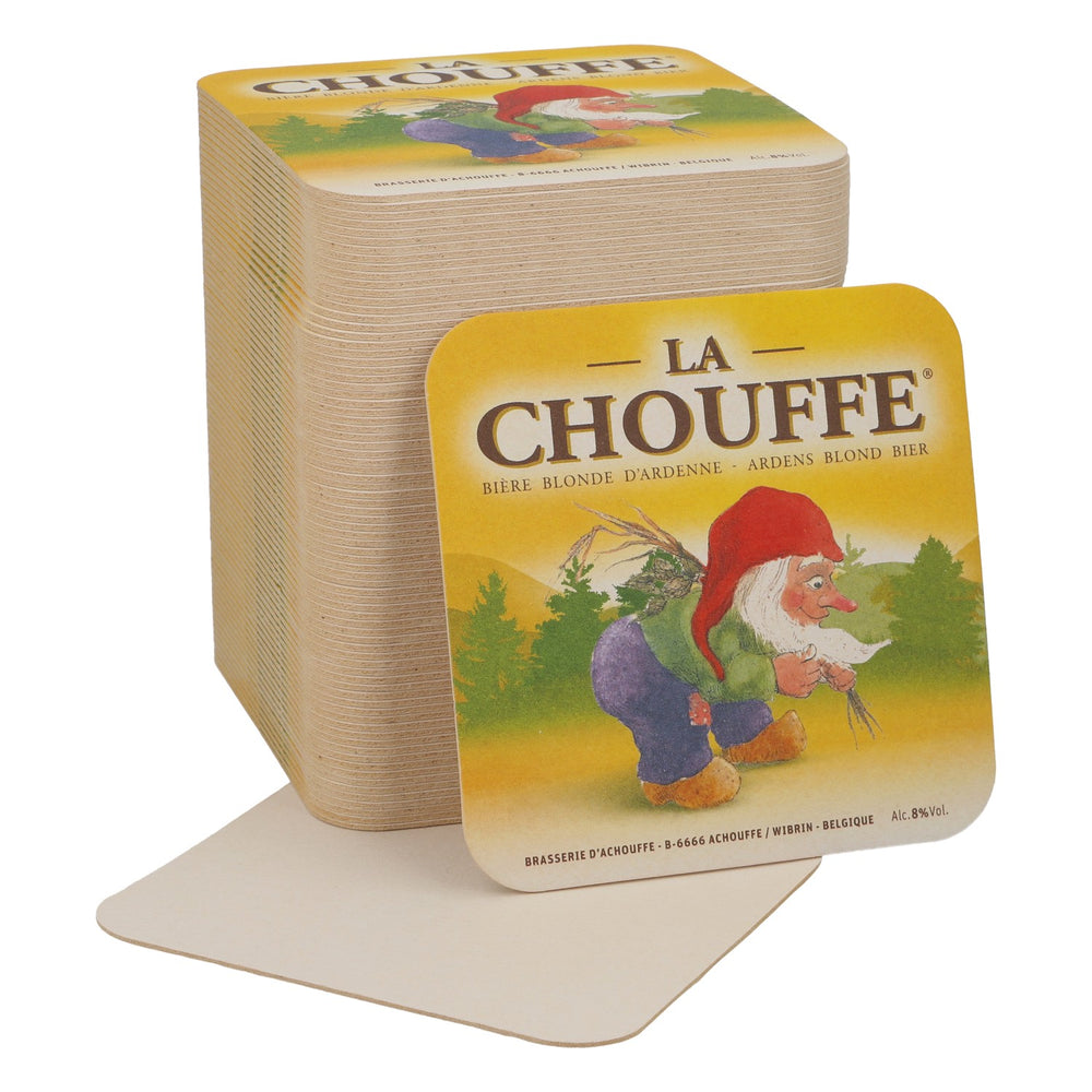 80x Brasserie D'Achouffe Beer Coasters Glass Coasters Yellow