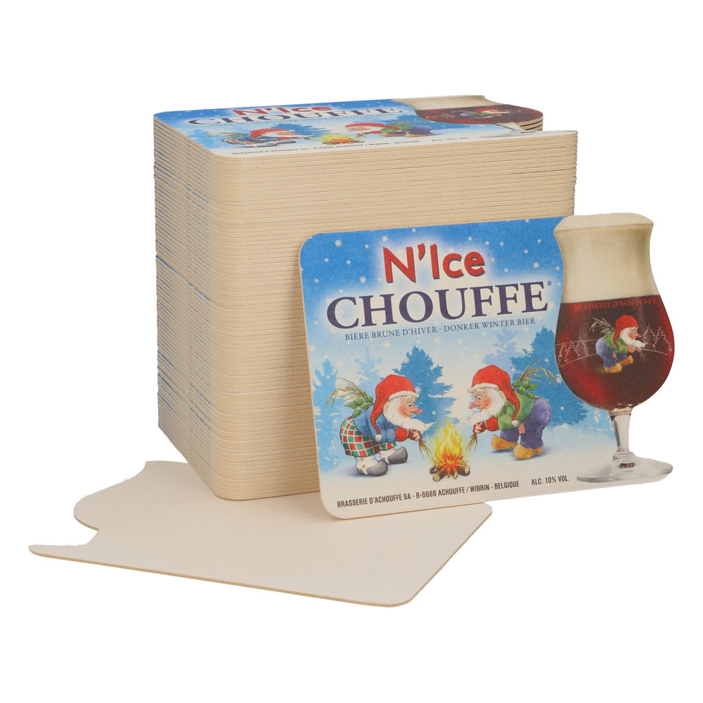 80x Brasserie D'Achouffe beer coasters, glass coasters, "N'Ice"