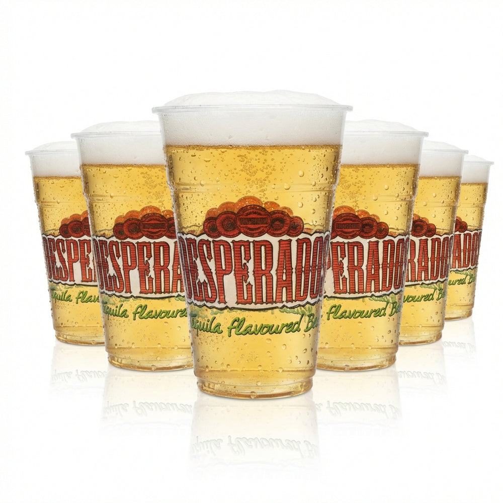 80x Desperados beer cups, 0.4 l, disposable