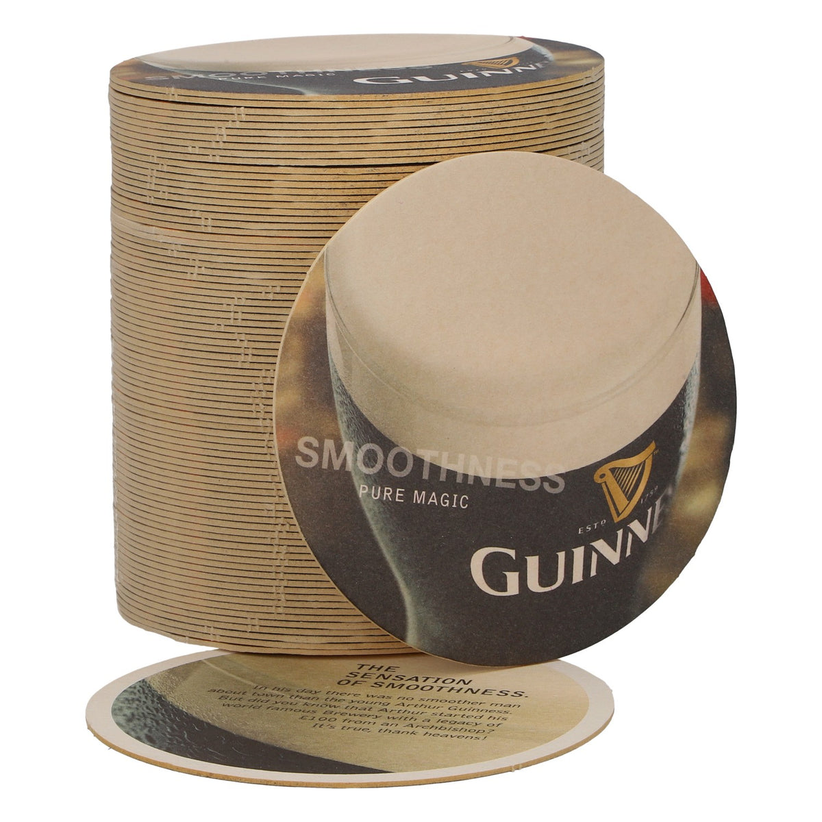 80 Guinness Beer Coasters, Ø 10.5 cm, "Smoothness"