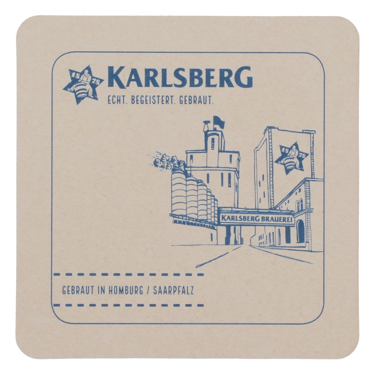 80 Karlsberg beer coasters, glass coasters, bar accessories, castle, blue logo – View 3