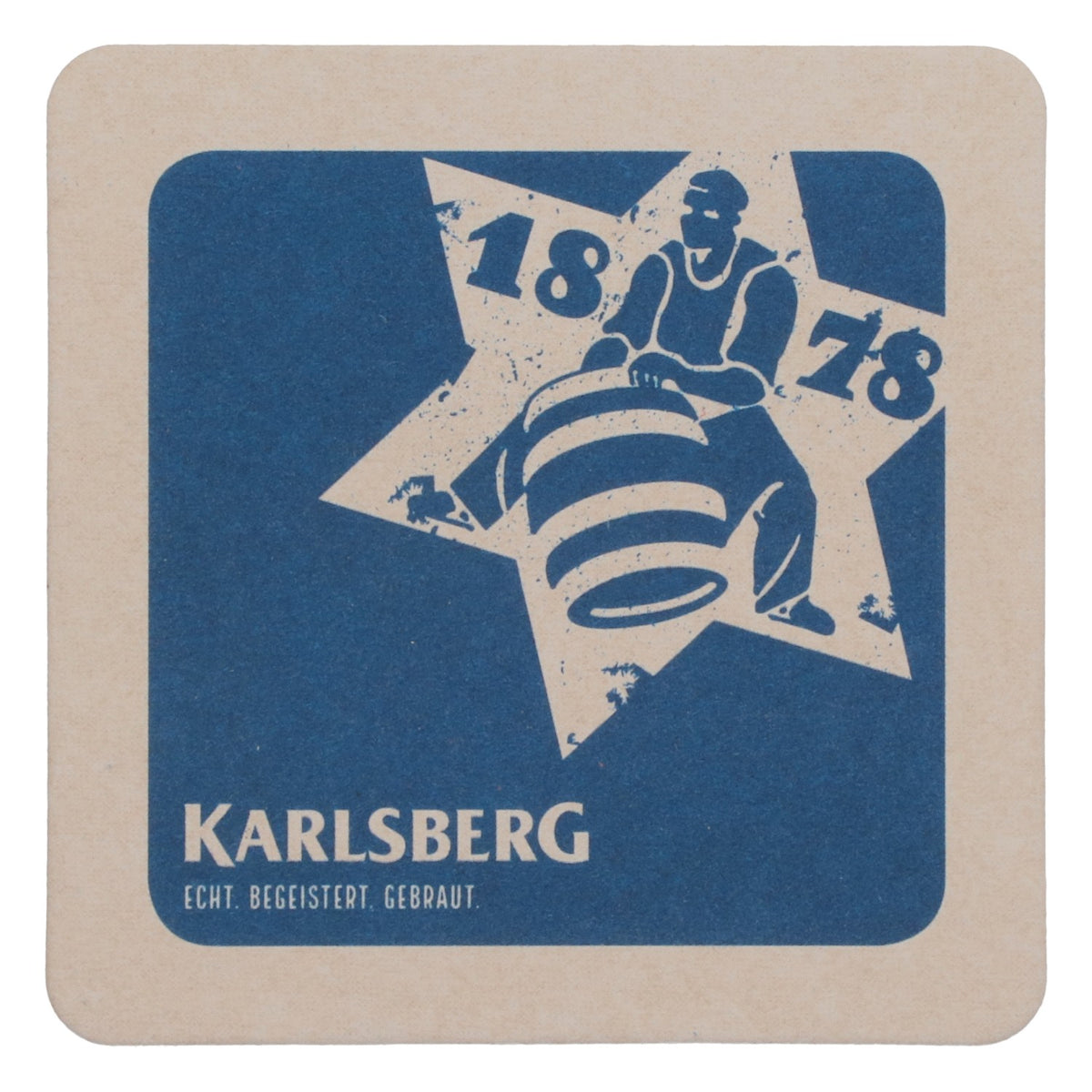 80 Karlsberg beer coasters, glass coasters, bar accessories, castle, blue logo – View 4
