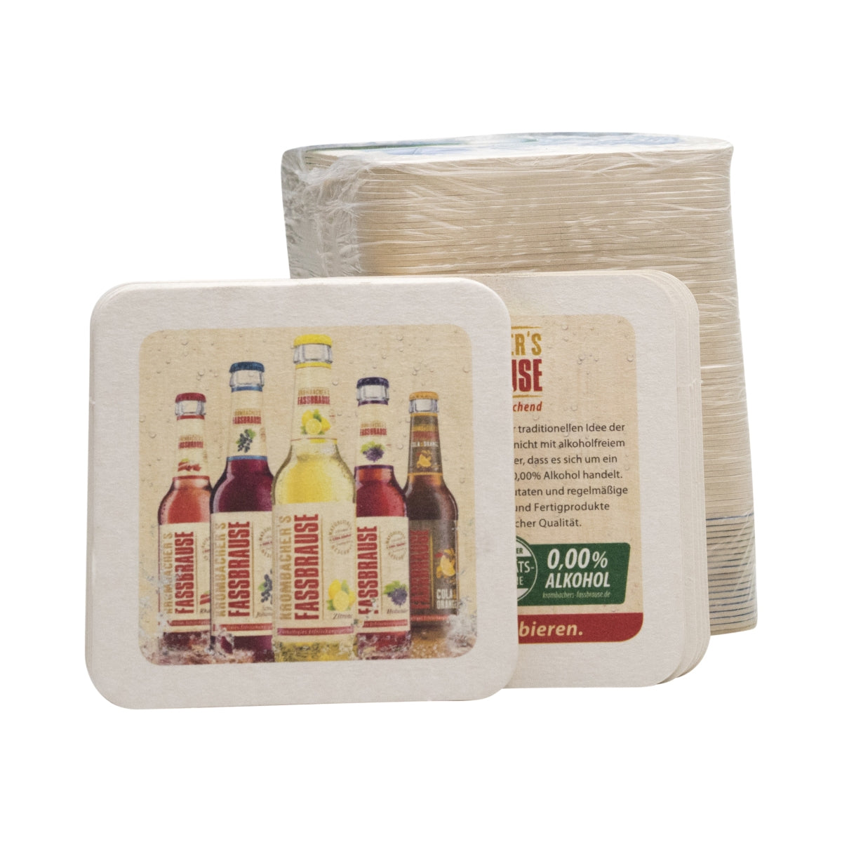80 Krombacher beer coasters with Fassbrause – View 3
