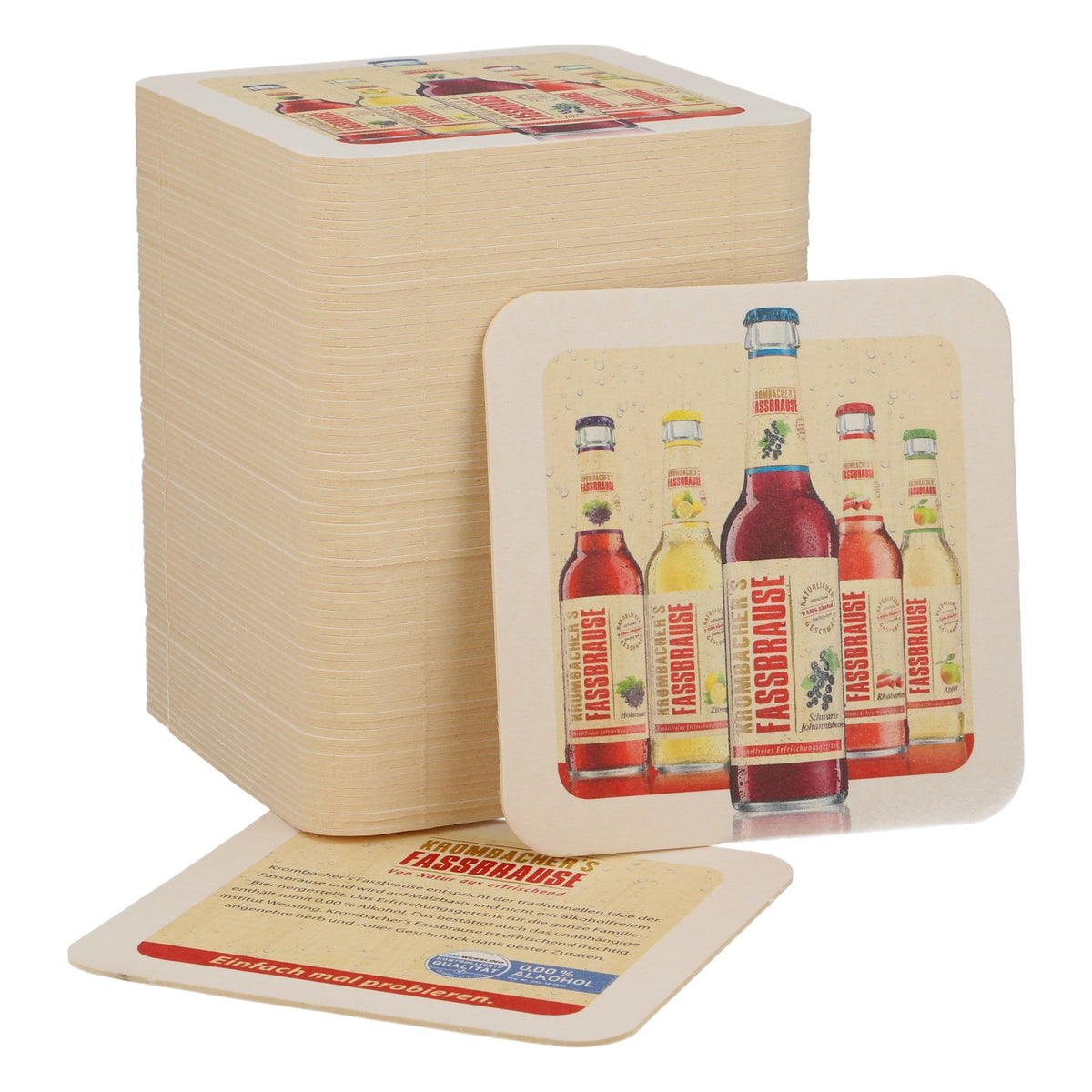 80x Krombacher beer coasters, glass coasters, bar accessories, Fassbrause "EmP"