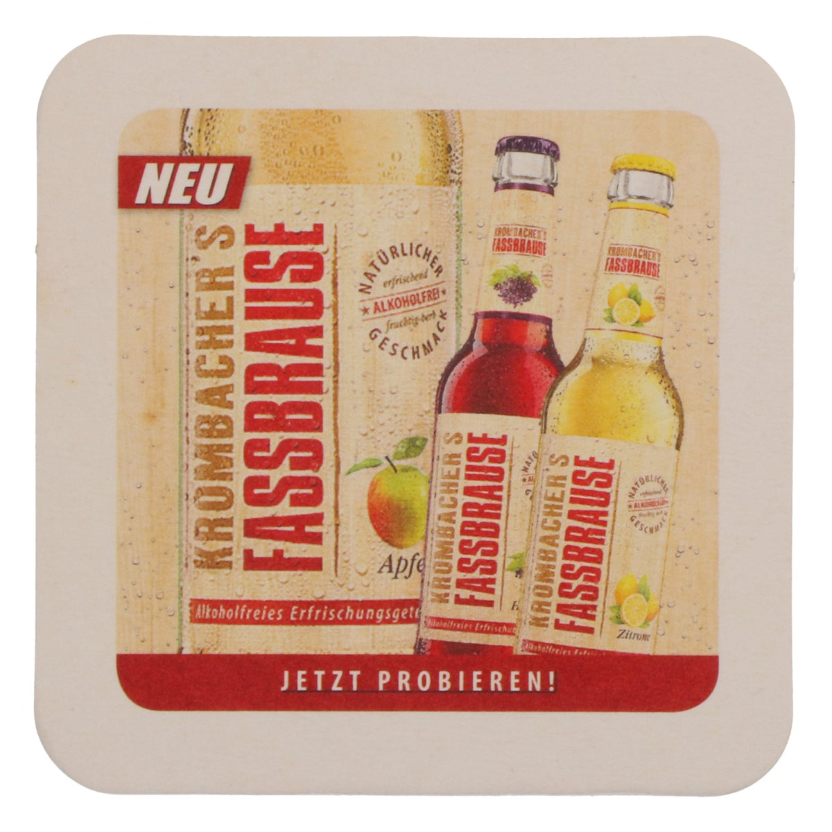 80x Krombacher beer coasters, glass coasters, bar accessories, Fassbrause "Ue" – View 3