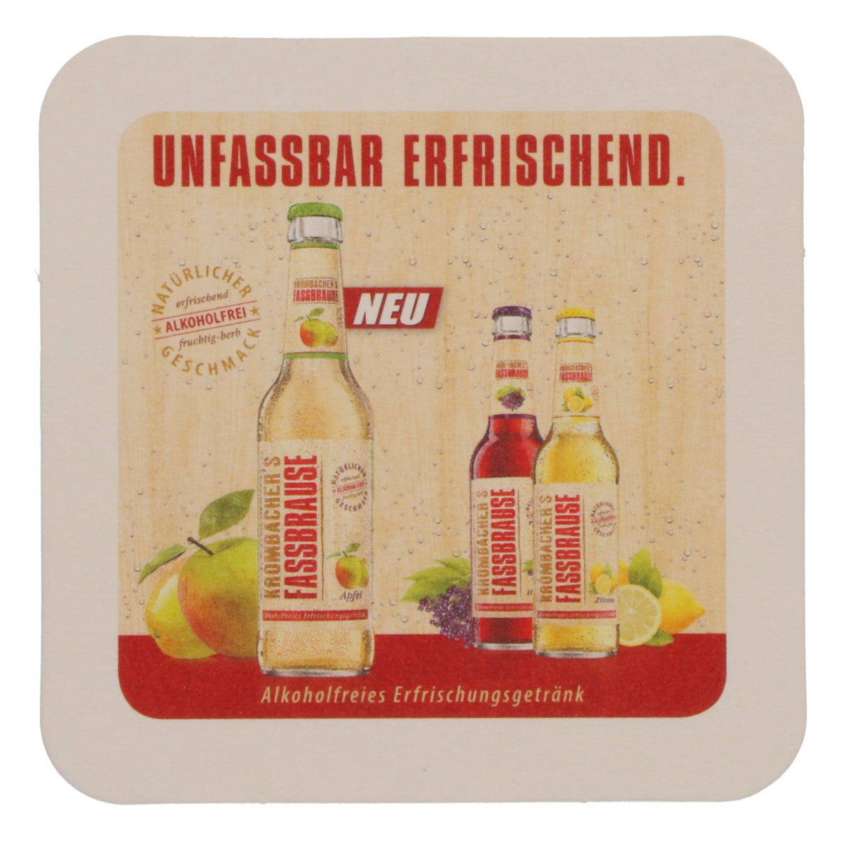 80x Krombacher beer coasters, glass coasters, bar accessories, Fassbrause "Ue" – View 4