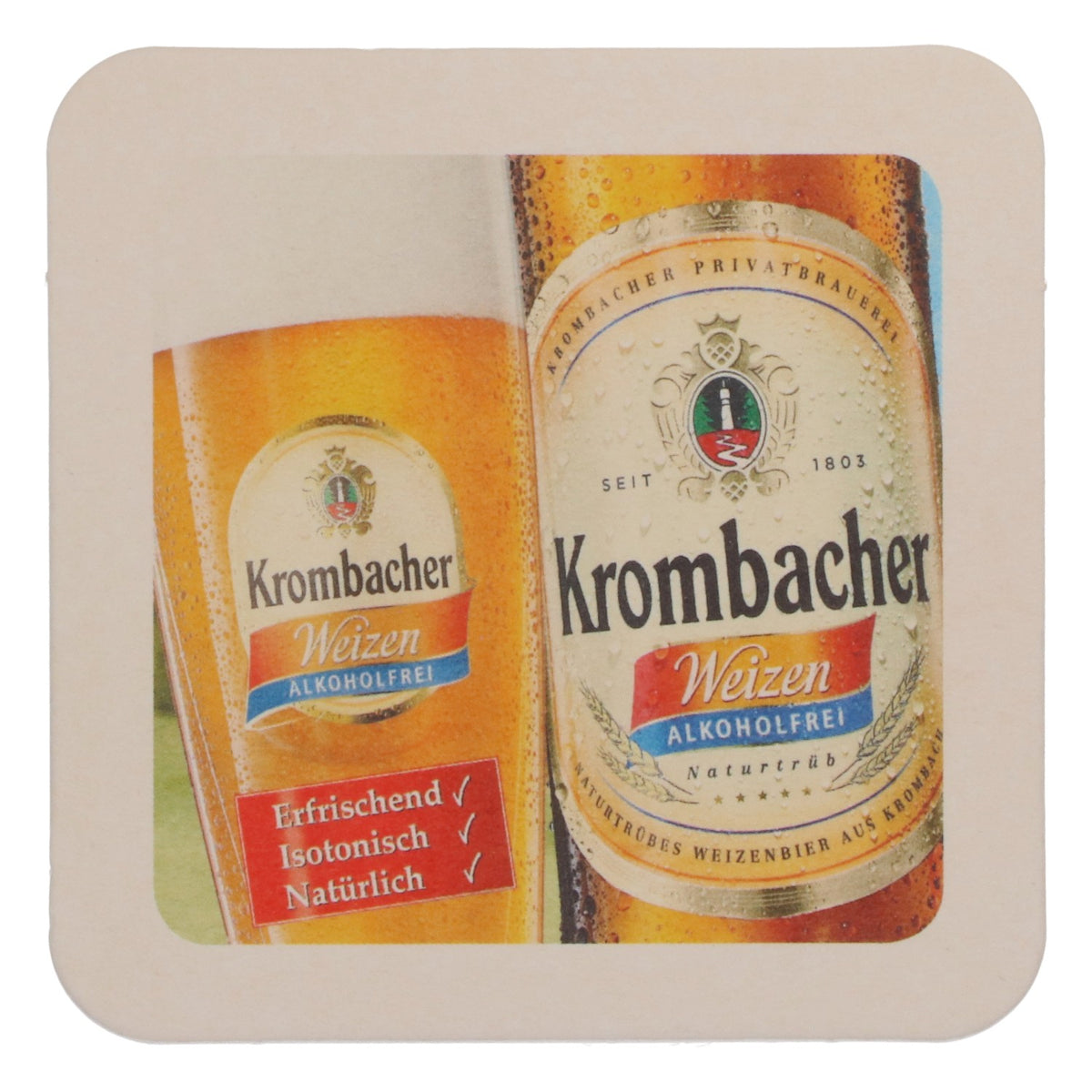 80x Krombacher Beer Coasters Glass Coasters Bar Accessories Wheat Non-Alcoholic – View 3