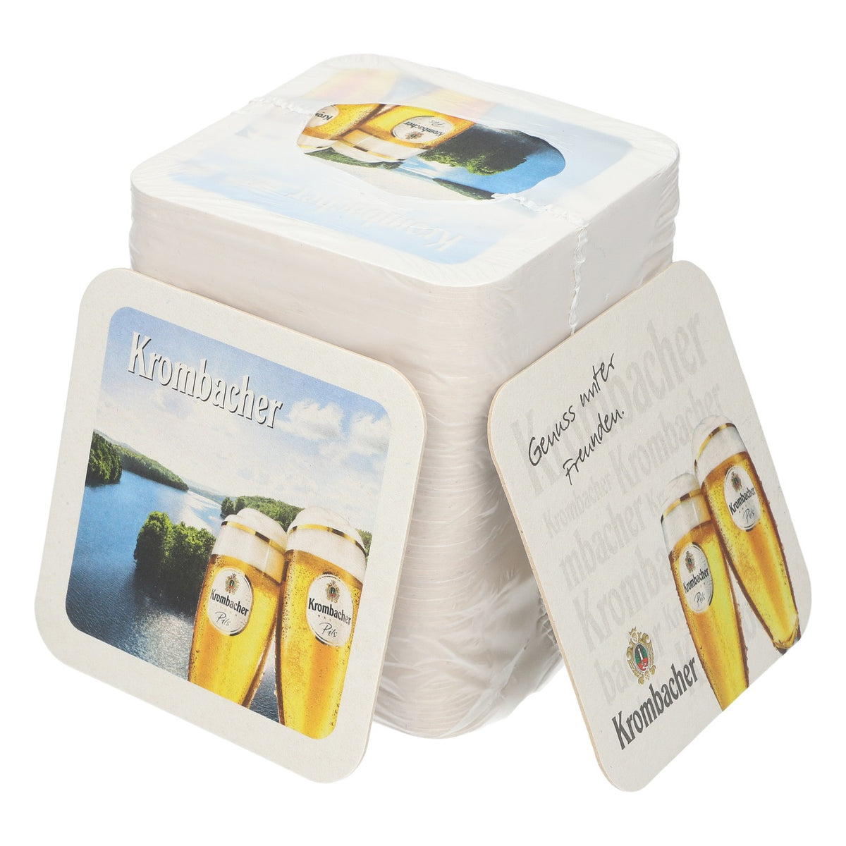 80x Krombacher coasters 9x9 cm drip protection glasses bottles