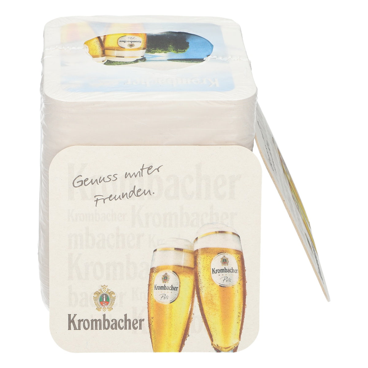80x Krombacher coasters 9x9 cm drip protection glasses bottles – View 3