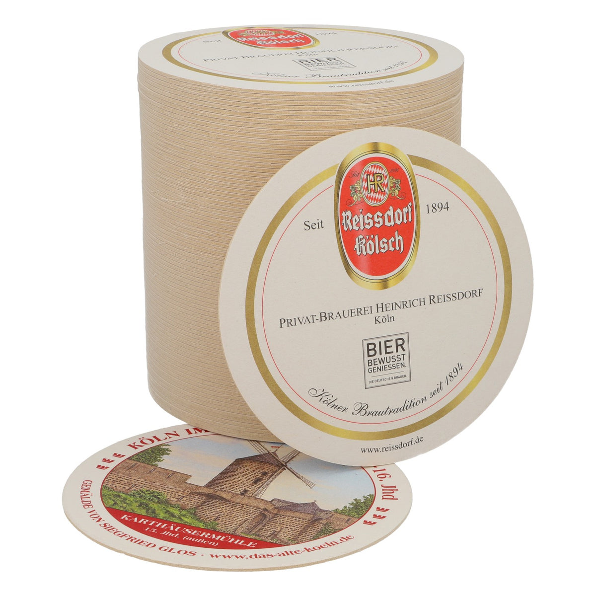 80x Reissdorf beer coasters "Cologne in the Middle Ages" Carthusian Mill