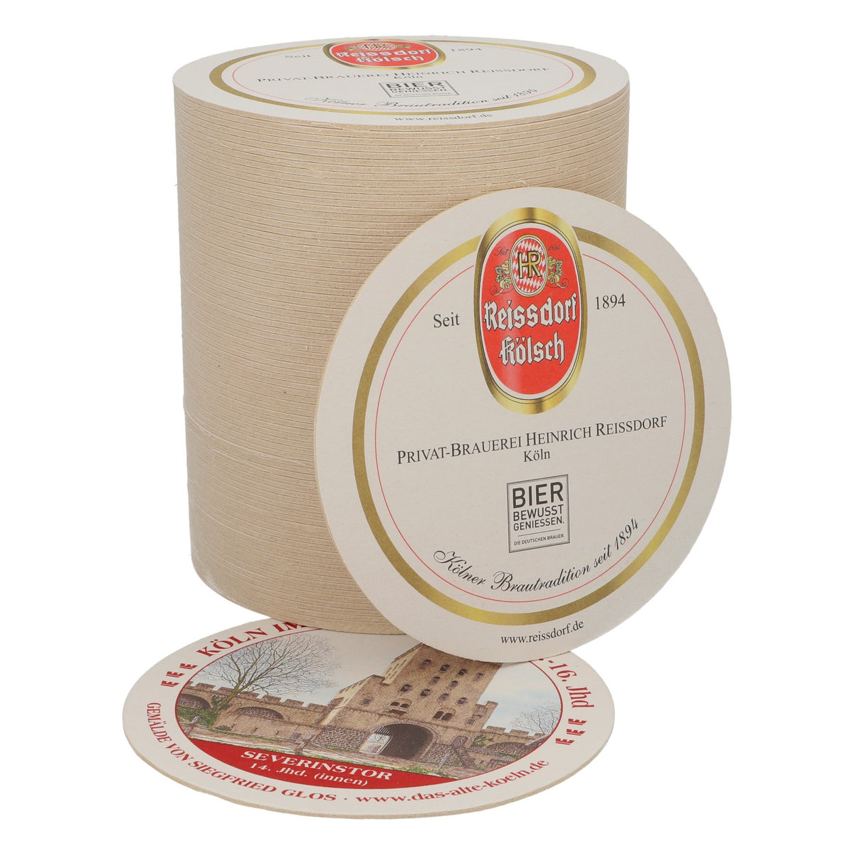 80x Reissdorf beer coasters "Cologne in the Middle Ages" Severinstor