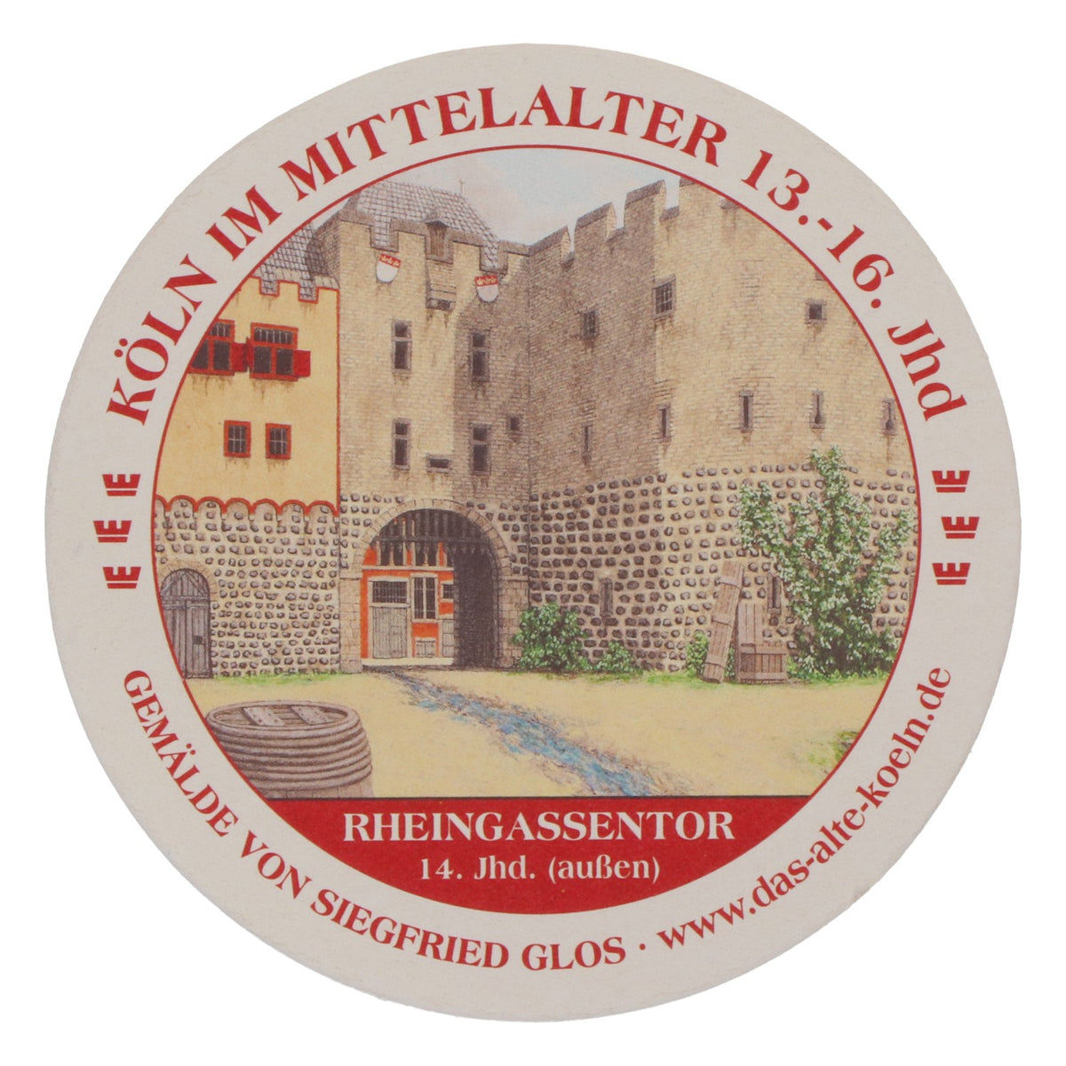 80x Reissdorf beer coasters "Cologne in the Middle Ages" Rheingassentor – View 4