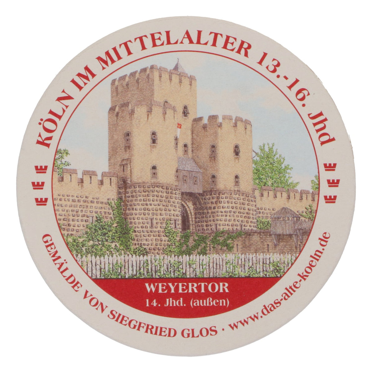 80x Reissdorf beer coaster "Cologne in the Middle Ages" Weyertor (outside) – View 3