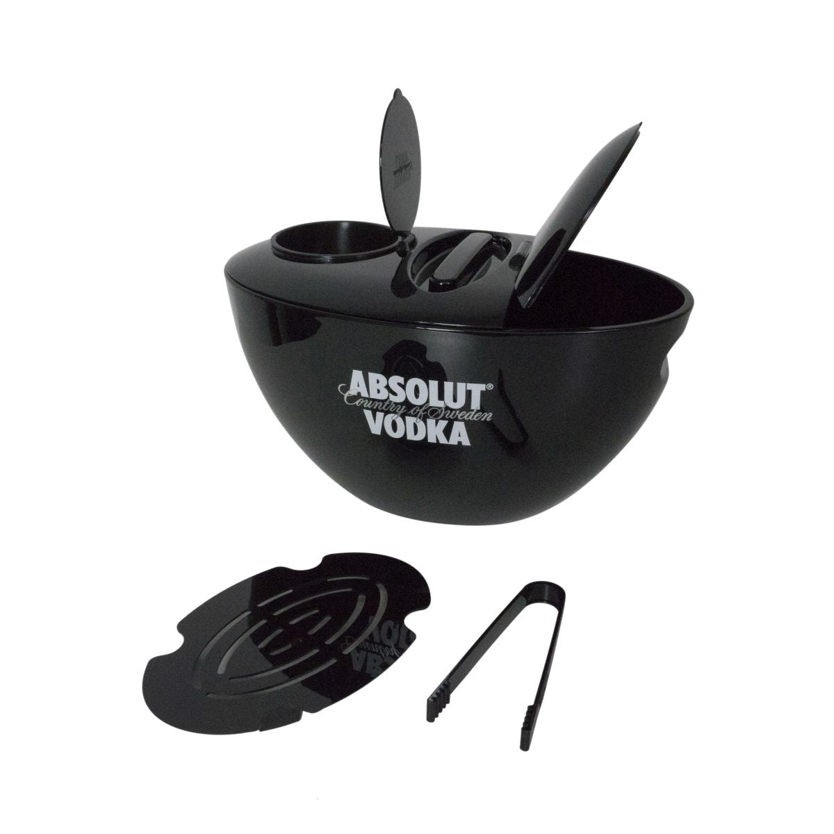 Absolut bottle cooler Beverage cooler Ice box Lid Ice tongs Ice cube tray – View 2