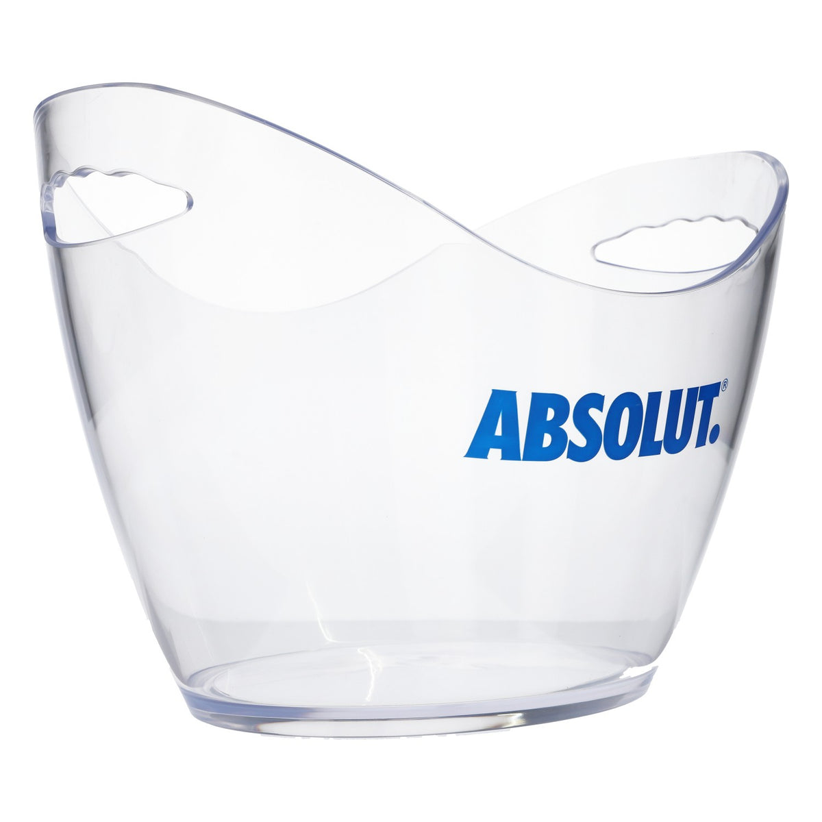 Absolut Vodka Cooler Bottle Cooler Ice Box Transparent Blue Lettering – View 2